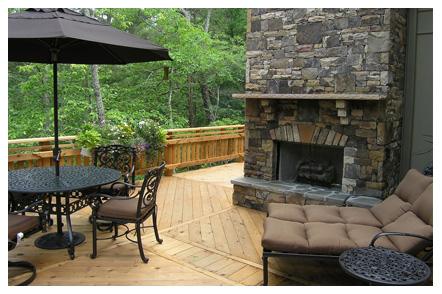 deck and fireplace in frederick, md